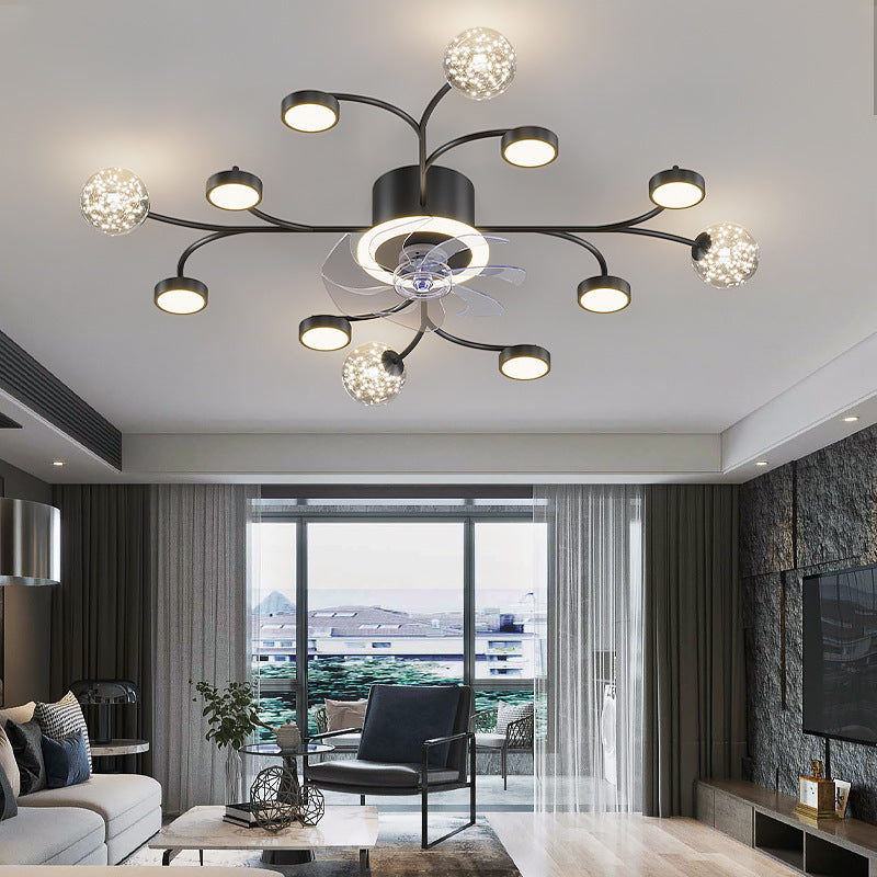 Modern Smart Bedroom Ceiling Fan Lamp