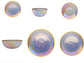 New Rainbow Ion Plated Hammer Pattern Glass Plate Luxury Dinnerware Set