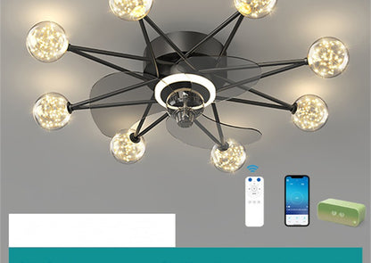 Nordic Ceiling Fan Lights Living Room Dining Room Full Of Stars