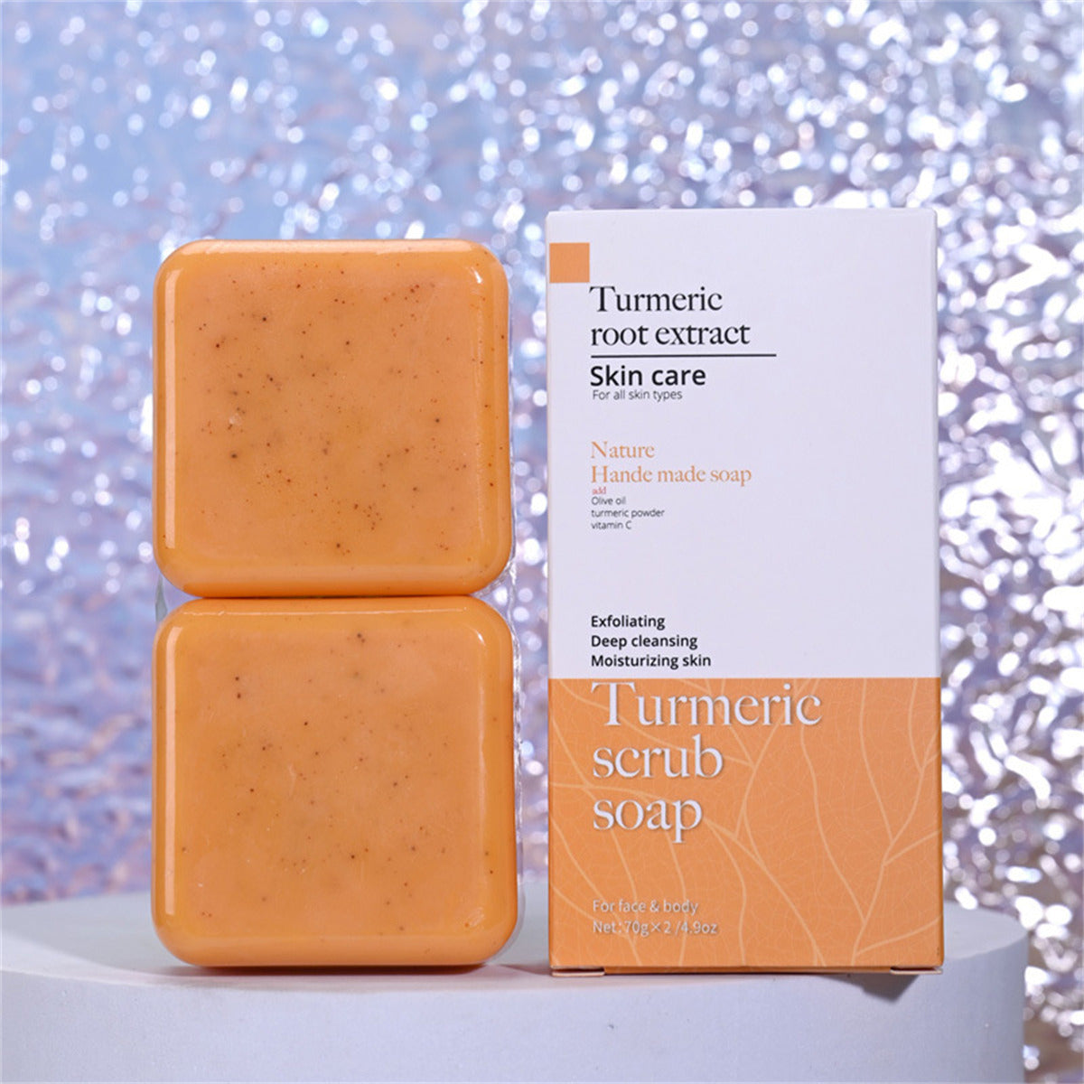 Bath Turmeric Soap Bars For Dark Spots, Handmade Soap For Face  Body, Natural Turmeric Soap For Skin Exfoliating, Nourishing, Natural Soap For All Skin Types Pack Of 2