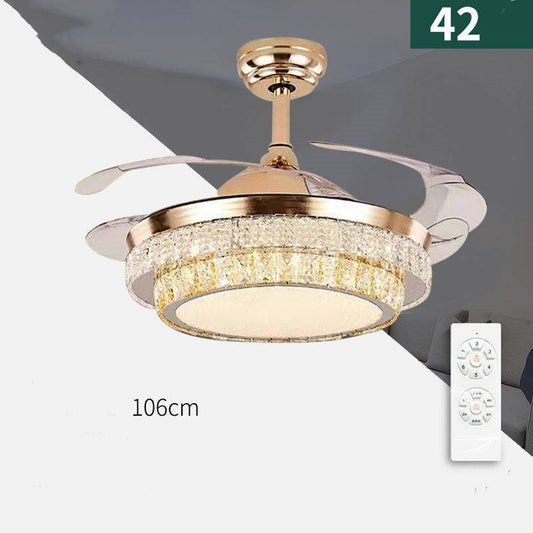 LED Crystal Fan Chandelier Is Suitable For Dining Room And Living Room