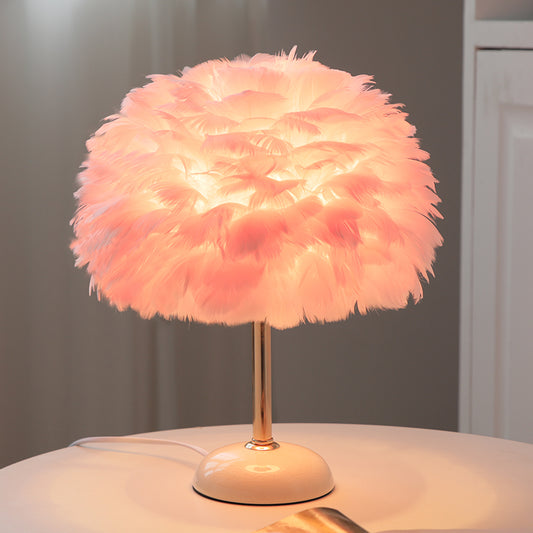 Feather Ceramic Desk Lamp Bedroom