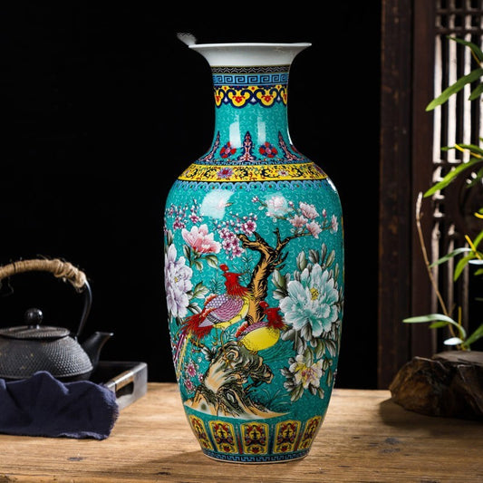 Enamel Color Hydroponics Rich Bamboo Vase Ornaments Vase Decoration