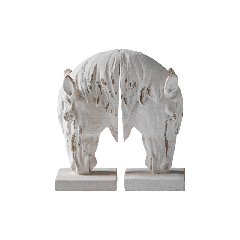 Distressed Ornaments Resin Horse Head Statue Decoration