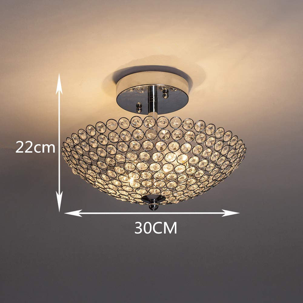 Crystal Bedroom Ceiling Lamp Round Mini And Simple