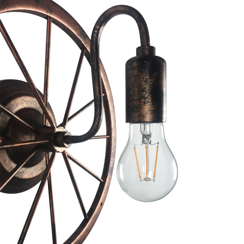 Retro Wheel Wall Lamp Industrial Style Personality American