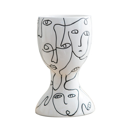 Face Ceramic Vase Ornaments
