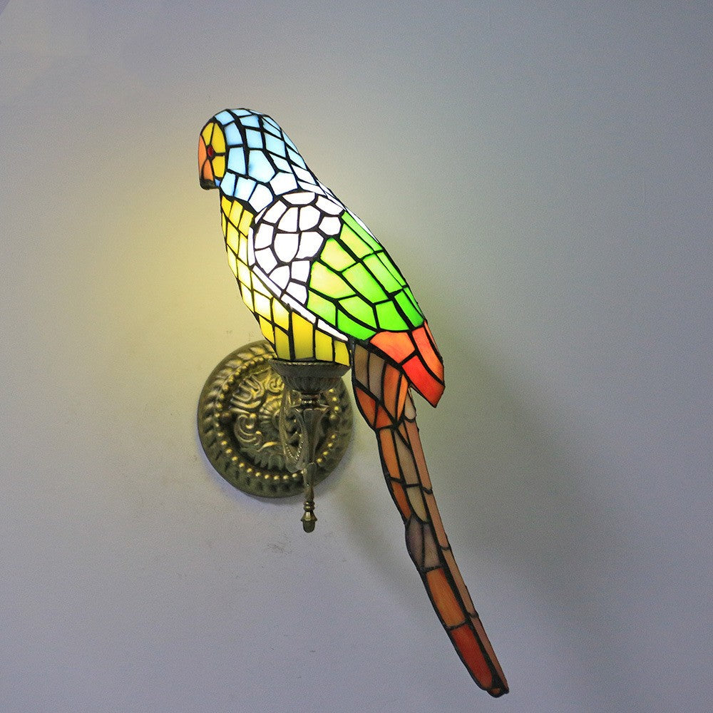 American Pastoral Tiffany Parrot Lamp