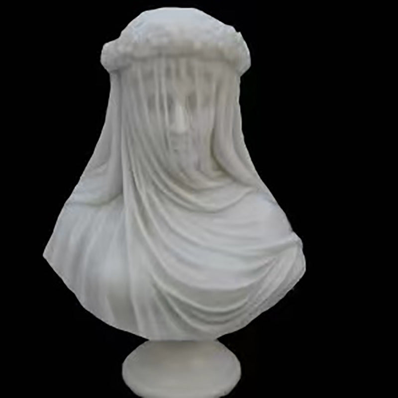 Art Veil Woman White Statue Decorative Ornaments