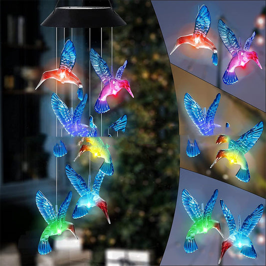Outdoor Patio Solar Hummingbird Models Garden Decorative Lights