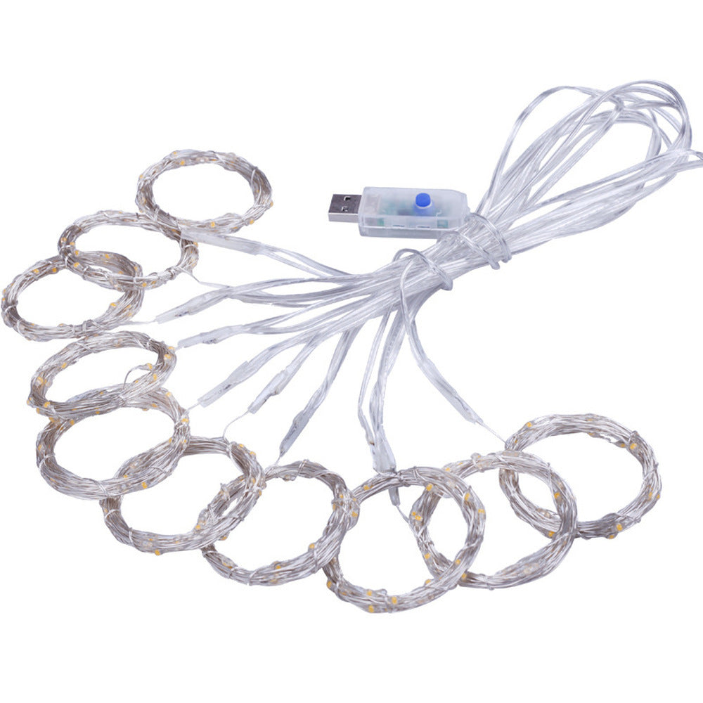 Copper Wire Curtain Light String Romantic Decoration USB Remote Control