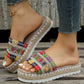 Ethnic Style Slippers Women Summer Sandals Thick Bottomed Fish Mouth Hemp Rope Candy Colored Slippers Beach Shoes