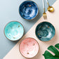 Blue Pink Pastel Stoneware Ceramic Pottery Bowl Set