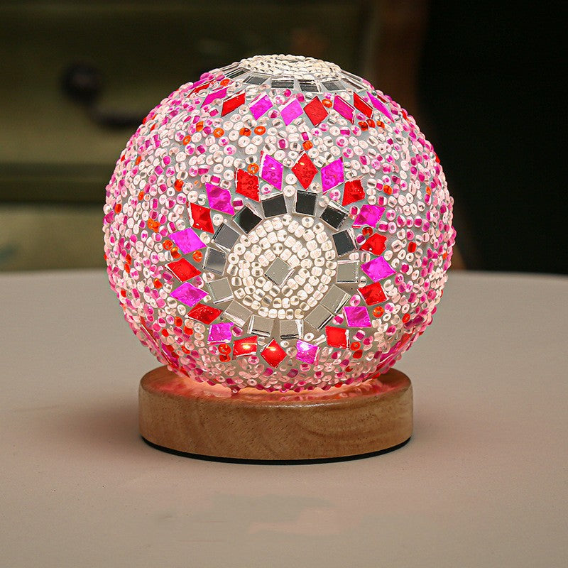 Bohemian Style Rechargeable Table Decorative Glass Lamp