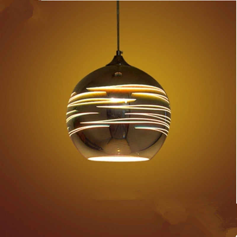 Creative 3D colored glass ball pendant lamp