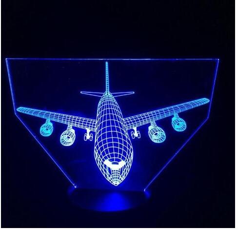 Air Plane 3D Illusion Table Lamp Illusion - 7 Colors
