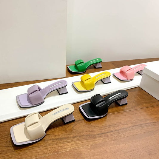 Candy Color Flip-flops Cute Sweet High Heel Sandals For Women