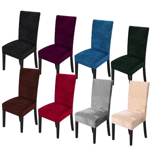 1/4/6/8pcs velvet spandex slipcovers stretch dining chair covers seat protector