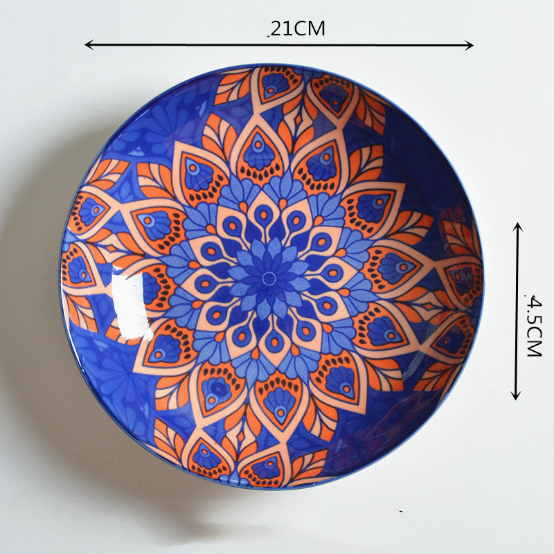 7 Inch Underglaze Printed Japanese Ceramic Plate