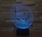 Colorful 3D light three-ring LED acrylic energy saving night light USB touch charging small desk lamp