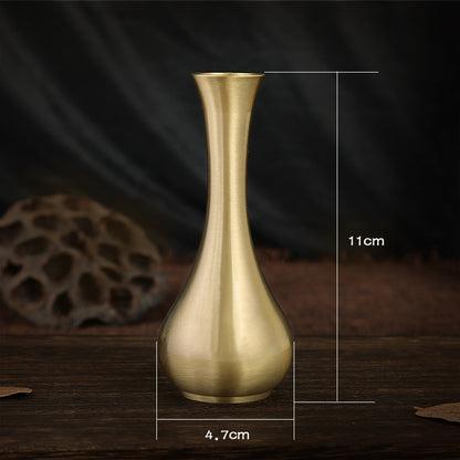 Pure Brass Vase Carving Decoration Mini