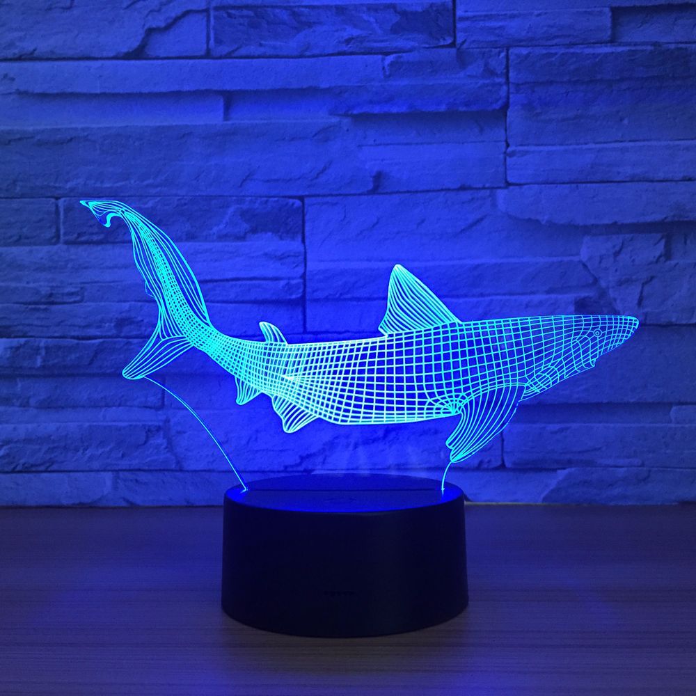 Colorful touch LED fish lamp