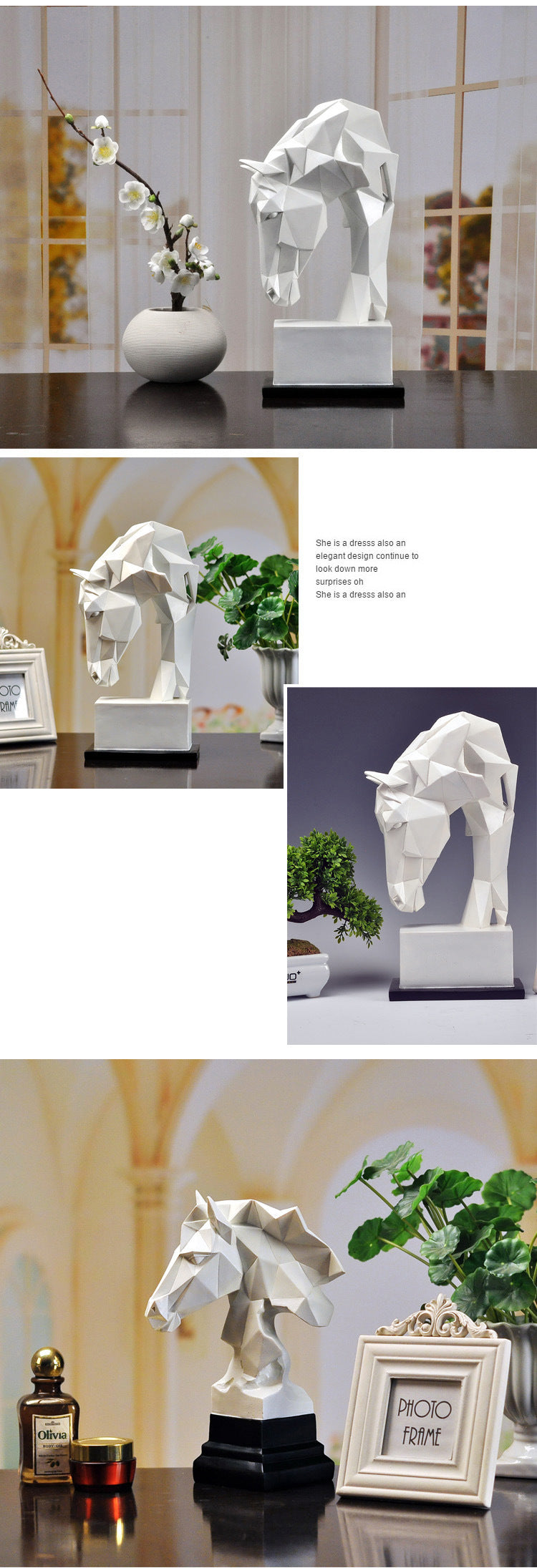 White Horse Head Statues