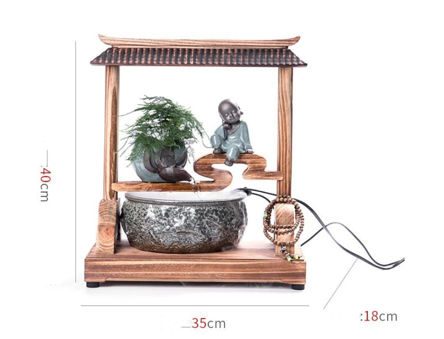 Chinese Zen Water Device Humidification Fountain Fish Tank Household