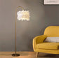 LED White Feather Gold Decorative Curved Floor Lamp