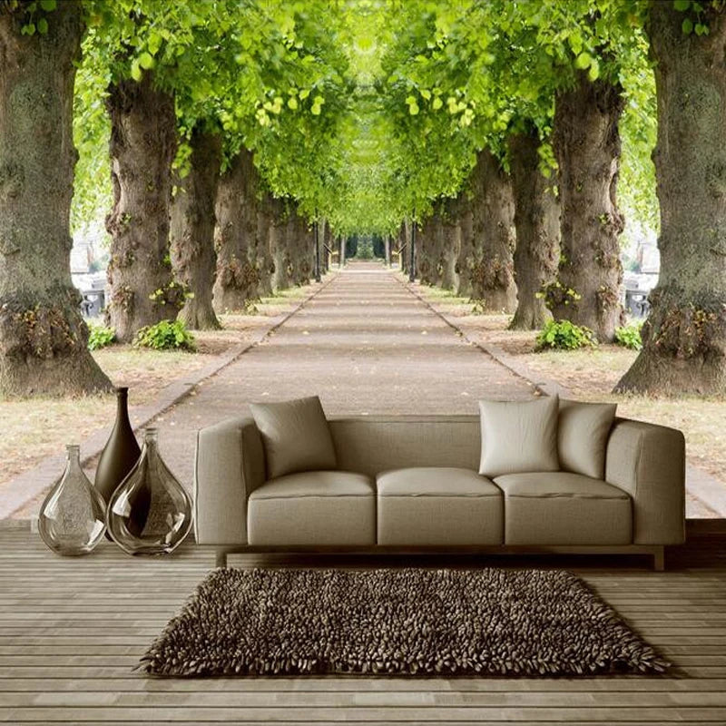 Custom 3D Mural Wallpaper Forest Road Living Room Sofa Bedroom TV Background Non-woven Photo Wallpaper Murals Decor Wall Art