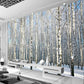 Custom 3D Wall Paper Natural Scenery Murals Winter Birch Forest Landscape Wallpaper Large Mural For Living Room Sofa TV Backdrop