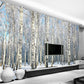 Custom 3D Wall Paper Natural Scenery Murals Winter Birch Forest Landscape Wallpaper Large Mural For Living Room Sofa TV Backdrop