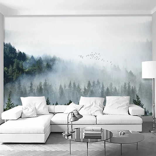 Custom Mural Wallpaper 3D Cloud Foggy Forest Nature Scenery Wall Painting Living Room Study Background Wall Papel De Parede 3 D