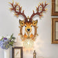 28 Inch Sculptured Good Fortune Deer Crystal Wall Lamp