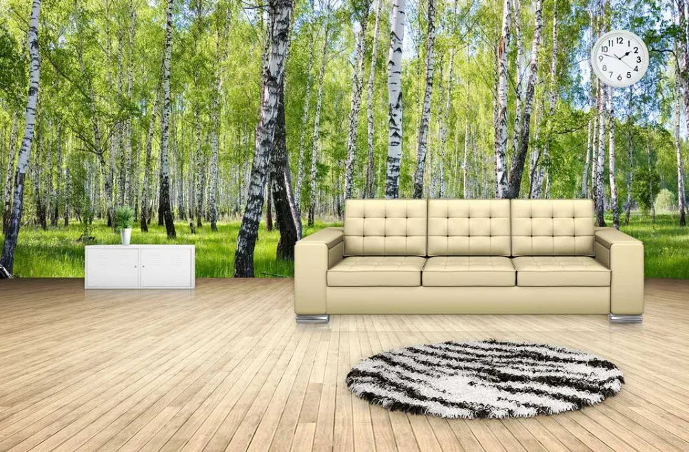 3d nature landscape birch trees forest photo wallpaper murals for living room bedroom custom Home office wall decor Wall-papers