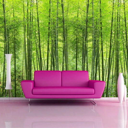 Nature Landscape Green Bamboo Forest Photo Mural Customized Size 3D Wallpaper For Wall Living Room TV Sofa Background Wall Decor