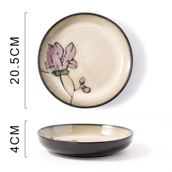 Glaze Kiln Hand Painted Ceramic Plate Cutlery