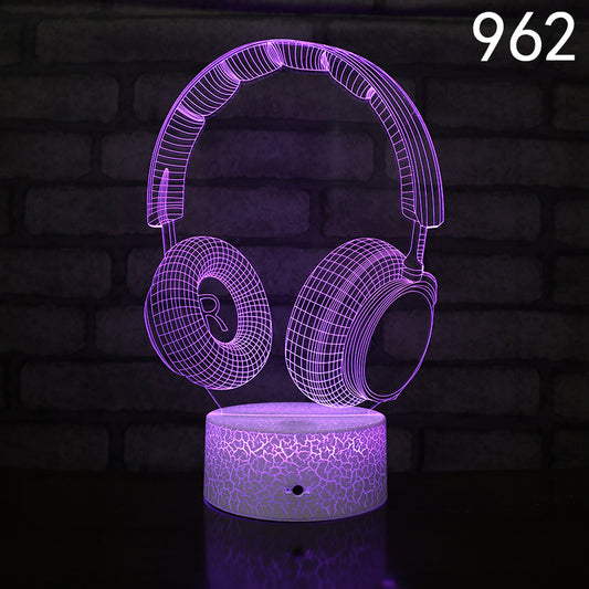 Crack Base LED Colorful Touch USB Plug-in 3D Small Night Lamp
