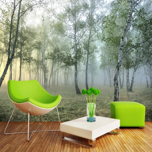 Photo Wallpaper 3D Green Forest Nature Landscape Murals Living Room TV Sofa Study Backdrop Wall Painting Papel De Parede 3D Sala