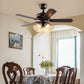 American Fan Chandelier Living Room Wood Leaf