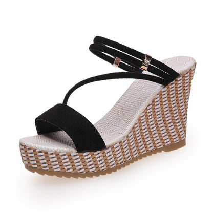 Summer New Style Sandals Slope Heel Platform Slippers Sandals And Slippers Women Shoes