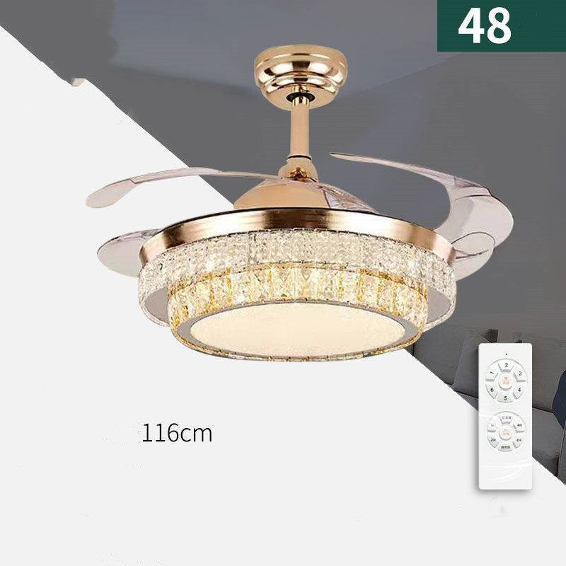 LED Crystal Fan Chandelier Is Suitable For Dining Room And Living Room