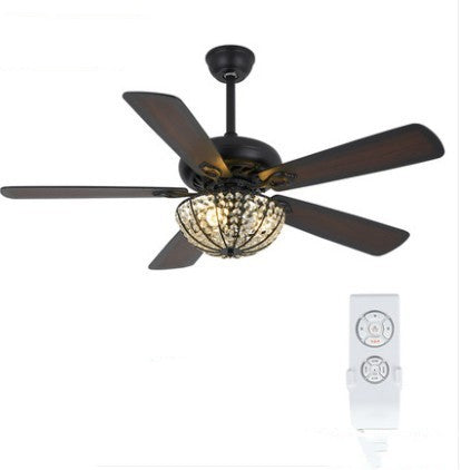 American-style Retro Ceiling Fan Lamp Mute In Study