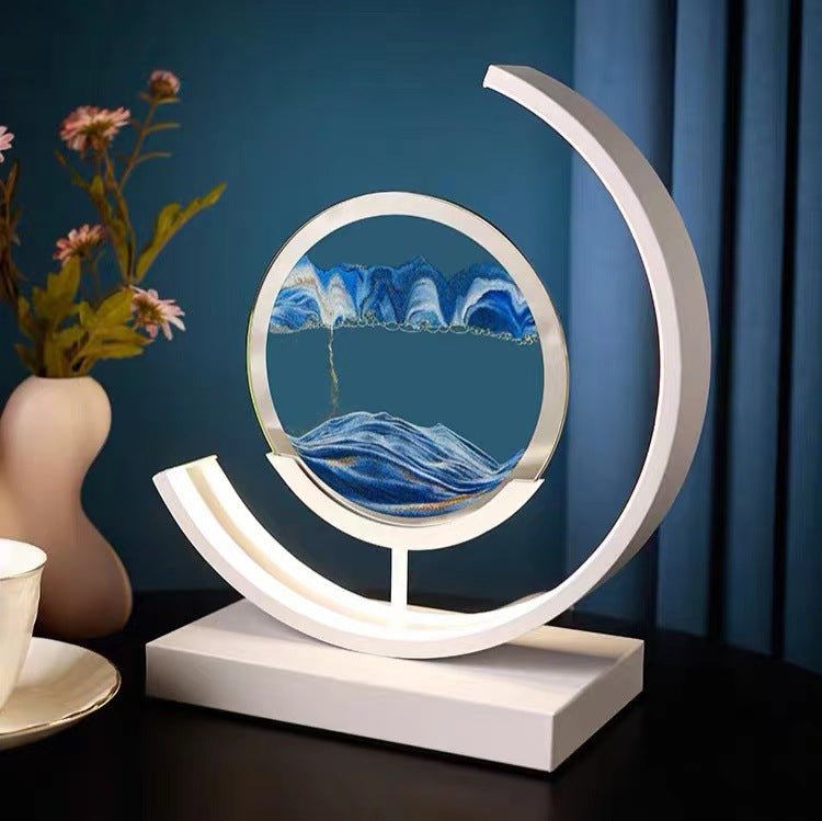 3D Quicksand Desktop Art Sculpture Hourglass Table Lamp