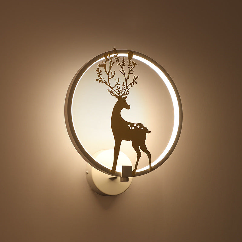 Bedroom Deer Head Shape Decorative Wall Lamp