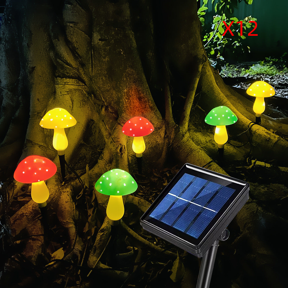 Plastics Solar Mushroom Night Light Outdoor Courtyard Garden Balcony Layout Lawn Waterproof Landscape Decoration Colorful Light