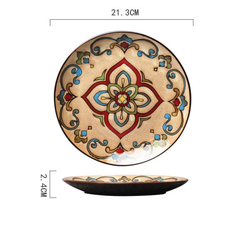 Traditional Talvera Pottery Plates Decorative Puebla Mexican Stonework