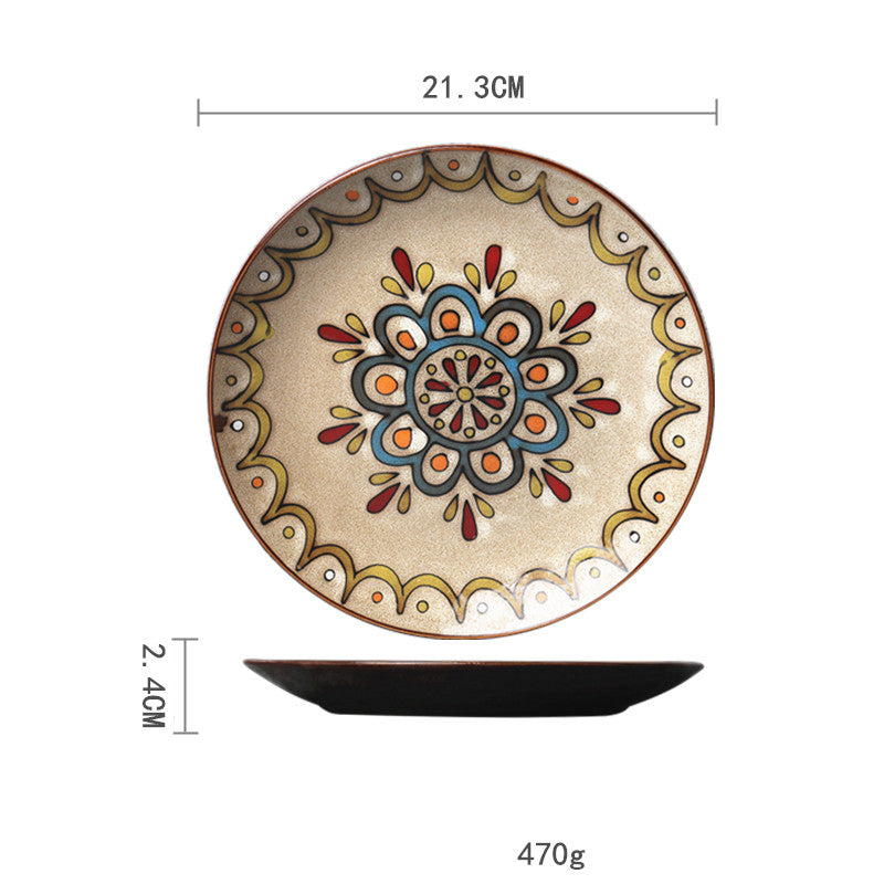 Traditional Talvera Pottery Plates Decorative Puebla Mexican Stonework