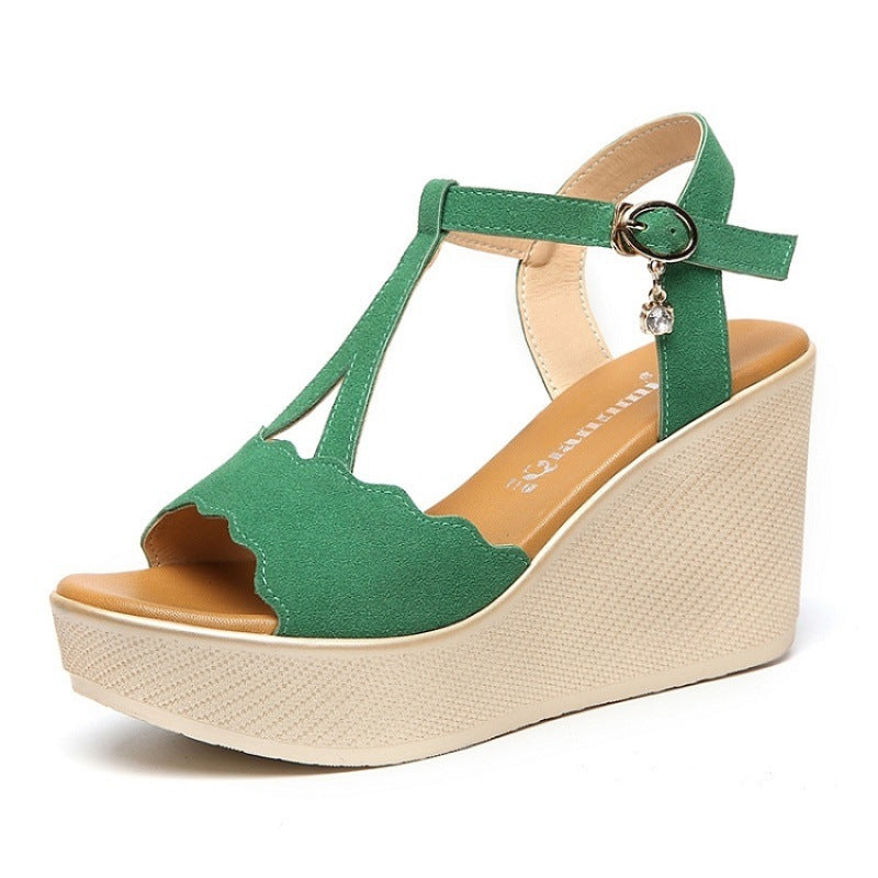 Slope Heel Platform Platform Frosted Platform Sandals Women