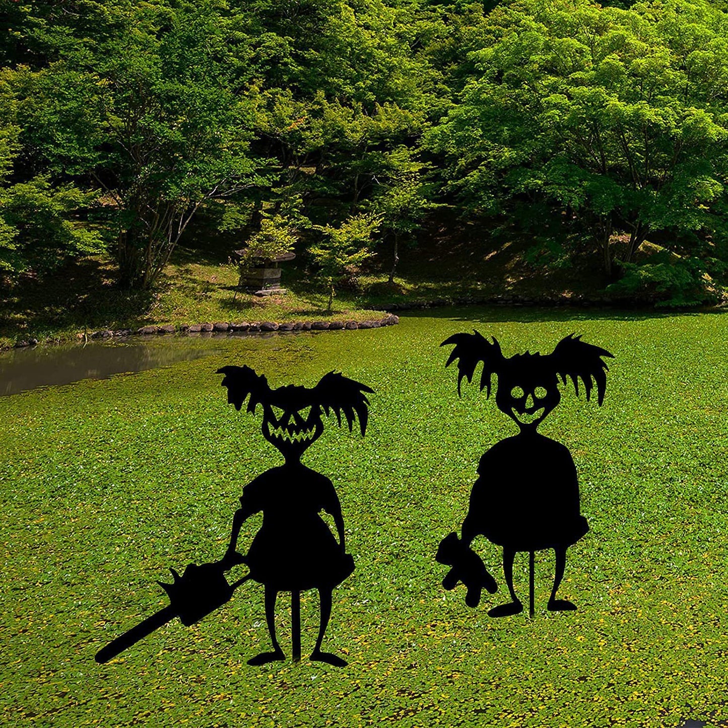 Little Devil Garden Pile Silhouette Halloween Decorations